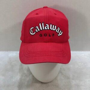Callaway Golf Hat Mens Adjustable Strapback Cap Red Embroidered No Stains